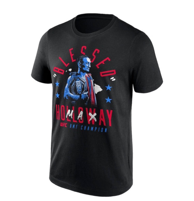 Men's Black Max Holloway "Blessed" BMF Champion T-Shirt